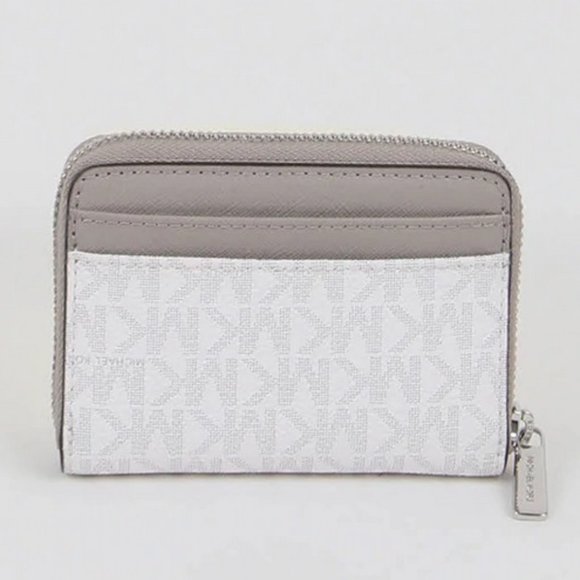 Michael Kors Medium Zip Around Card Case In Bright White - Picture 3 of 3